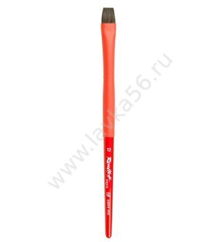 Кисть соболь-микс плоская №12 ST красная ручка, Roubloff